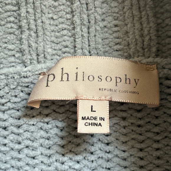 Philosophy High Neck Gray Knit Sweater Size Large - Picture 5 of 10